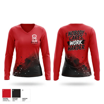 King & Iron Women's Long Sleeve V-neck Shirt - 1