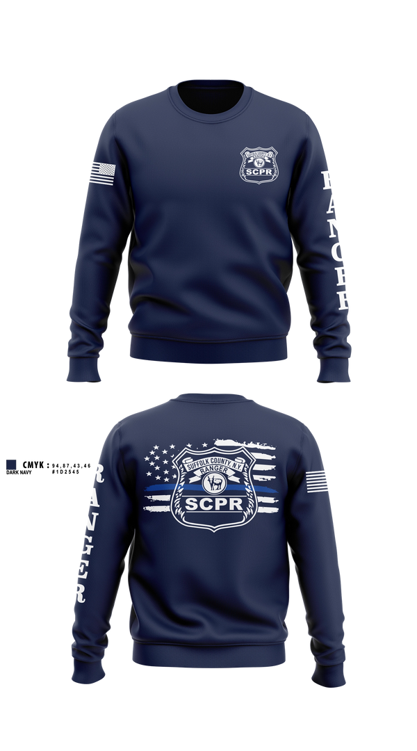 Crew Neck Sweatshirt, Suffolk County Park Rangers, Police, Teamtime, Team time, sublimation, custom sports apparel, team uniforms, spirit wear, spiritwear, sports uniforms, custom shirts, team store, custom team store, fundraiser sports, apparel fundraiser