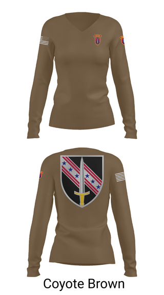 Womens Long Sleeve Vneck Shirt, 6/54th SFAB, National Guard, Teamtime, Team time, sublimation, custom sports apparel, team uniforms, spirit wear, spiritwear, sports uniforms, custom shirts, team store, custom team store, fundraiser sports, apparel fundraiser
