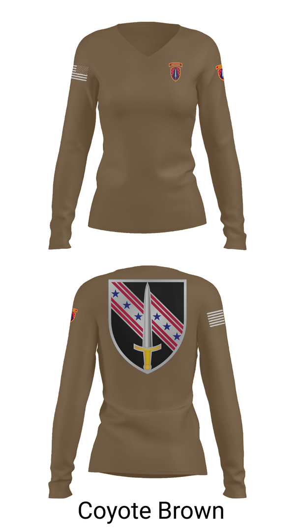 Womens Long Sleeve Vneck Shirt, 6/54th SFAB, National Guard, Teamtime, Team time, sublimation, custom sports apparel, team uniforms, spirit wear, spiritwear, sports uniforms, custom shirts, team store, custom team store, fundraiser sports, apparel fundraiser