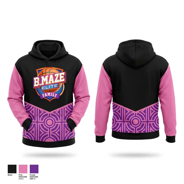 Hoodie, B Maze Family Elite, Women's Basketball, Teamtime, Team time, sublimation, custom sports apparel, team uniforms, spirit wear, spiritwear, sports uniforms, custom shirts, team store, custom team store, fundraiser sports, apparel fundraiser