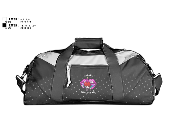 Duffle Bag, LaCaze, Women's Volleyball, Teamtime, Team time, sublimation, custom sports apparel, team uniforms, spirit wear, spiritwear, sports uniforms, custom shirts, team store, custom team store, fundraiser sports, apparel fundraiser