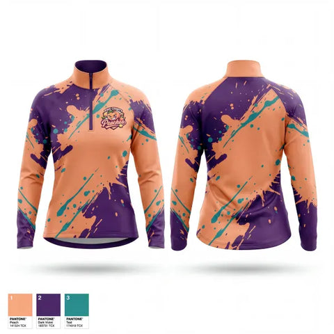 Quarter Zip Jacket, Pike County Peaches, Softball, Teamtime, Team time, sublimation, custom sports apparel, team uniforms, spirit wear, spiritwear, sports uniforms, custom shirts, team store, custom team store, fundraiser sports, apparel fundraiser