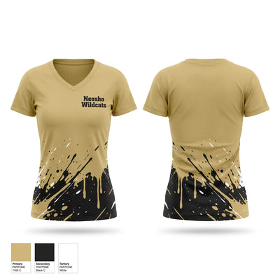 Neosho Wildcats Women's Short Sleeve V-neck Shirt - 1