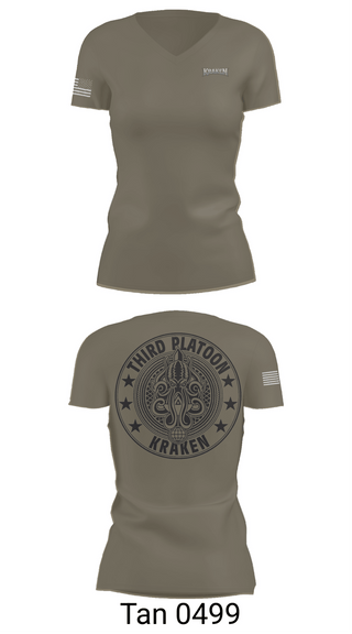 Womens Short Sleeve Vneck Shirt, 55th ComCam Kraken, Army, Teamtime, Team time, sublimation, custom sports apparel, team uniforms, spirit wear, spiritwear, sports uniforms, custom shirts, team store, custom team store, fundraiser sports, apparel fundraiser