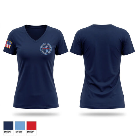 Womens Short Sleeve Vneck Shirt, Harrison County Emergency Squad, EMS/EMT, Teamtime, Team time, sublimation, custom sports apparel, team uniforms, spirit wear, spiritwear, sports uniforms, custom shirts, team store, custom team store, fundraiser sports, apparel fundraiser