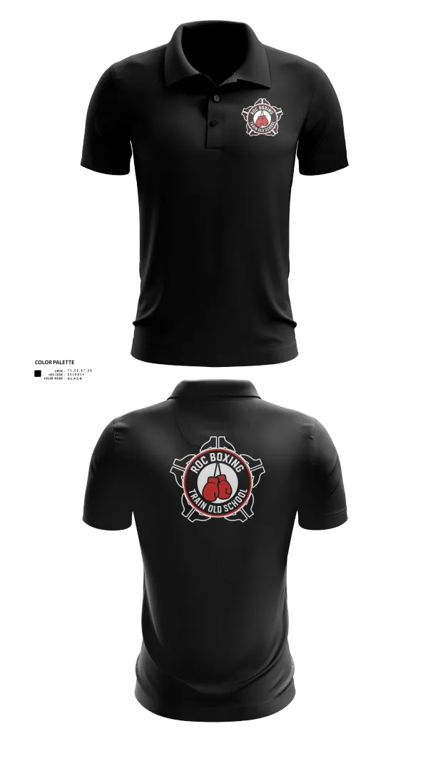 Short Sleeve Performance Polo, ROC Boxing, Wrestling, Teamtime, Team time, sublimation, custom sports apparel, team uniforms, spirit wear, spiritwear, sports uniforms, custom shirts, team store, custom team store, fundraiser sports, apparel fundraiser