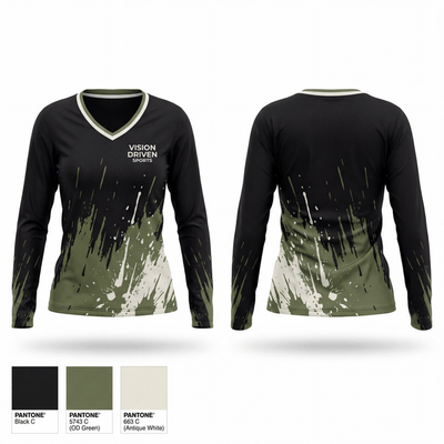 VISION DRIVEN SPORTS 18725223 Women's Long Sleeve V-neck Shirt - 1