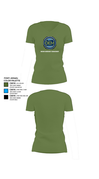 Womens Short Sleeve Vneck Shirt, Oregon Emergency Management, Police, Teamtime, Team time, sublimation, custom sports apparel, team uniforms, spirit wear, spiritwear, sports uniforms, custom shirts, team store, custom team store, fundraiser sports, apparel fundraiser