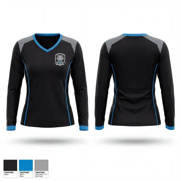 Womens Long Sleeve Vneck Shirt, Bluff City High school, , Teamtime, Team time, sublimation, custom sports apparel, team uniforms, spirit wear, spiritwear, sports uniforms, custom shirts, team store, custom team store, fundraiser sports, apparel fundraiser