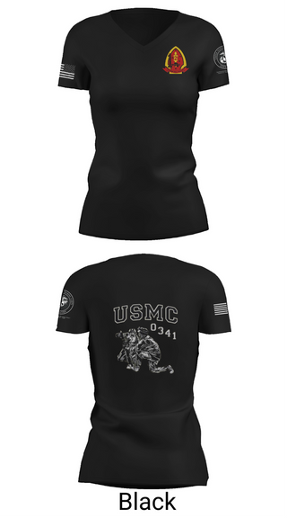 Womens Short Sleeve Vneck Shirt, 1st Bn 2mar 2nd MarDiv, , Teamtime, Team time, sublimation, custom sports apparel, team uniforms, spirit wear, spiritwear, sports uniforms, custom shirts, team store, custom team store, fundraiser sports, apparel fundraiser