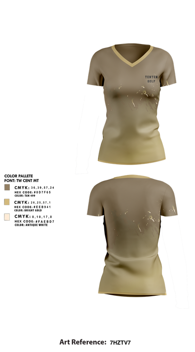 Tenten 46941242 Women's Short Sleeve V-neck Shirt - 1