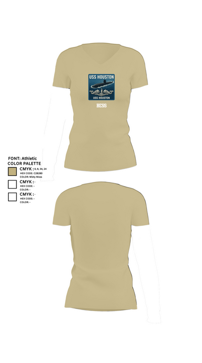 BESS 9465728 Women's Short Sleeve V-neck Shirt - 80
