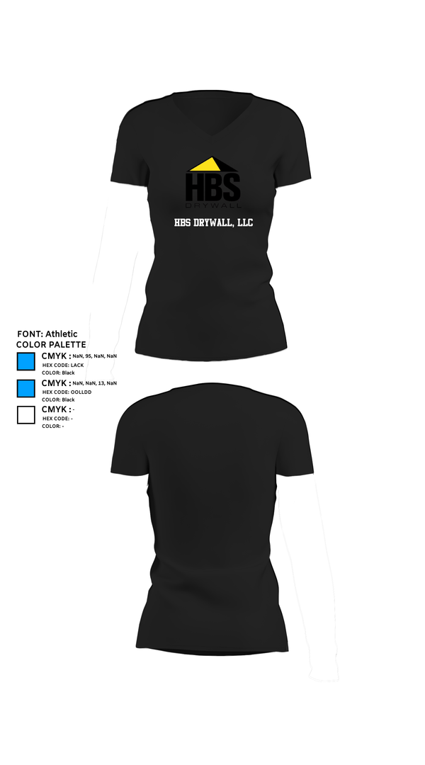 Womens Short Sleeve Vneck Shirt, HBS Drywall, LLC, , Teamtime, Team time, sublimation, custom sports apparel, team uniforms, spirit wear, spiritwear, sports uniforms, custom shirts, team store, custom team store, fundraiser sports, apparel fundraiser