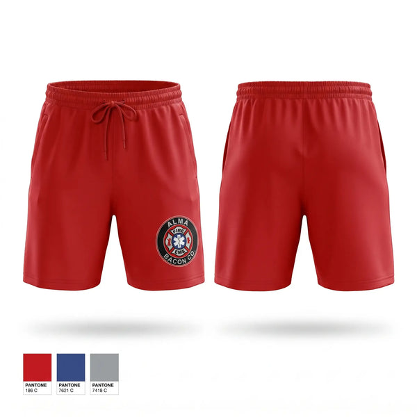 Athletic Shorts With Pockets, BACON FIRE DEPARTMENT, Fire Department, Teamtime, Team time, sublimation, custom sports apparel, team uniforms, spirit wear, spiritwear, sports uniforms, custom shirts, team store, custom team store, fundraiser sports, apparel fundraiser