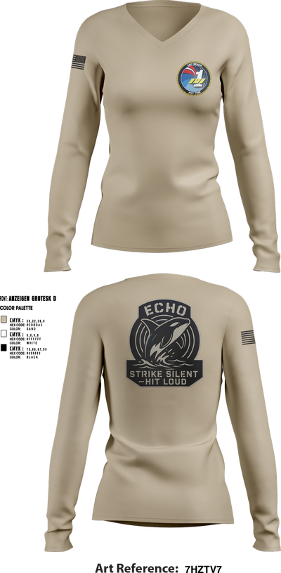 BMU1 70801816 Women's Long Sleeve V-neck Shirt - 3
