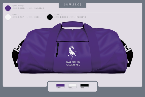 Duffle Bag, Belle Fourche Volleyball, Women's Volleyball, Teamtime, Team time, sublimation, custom sports apparel, team uniforms, spirit wear, spiritwear, sports uniforms, custom shirts, team store, custom team store, fundraiser sports, apparel fundraiser