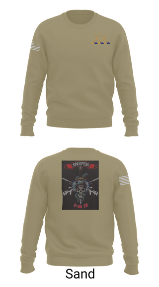 Crew Neck Sweatshirt, 5-20 Infantry, Sniper section, Army, Teamtime, Team time, sublimation, custom sports apparel, team uniforms, spirit wear, spiritwear, sports uniforms, custom shirts, team store, custom team store, fundraiser sports, apparel fundraiser