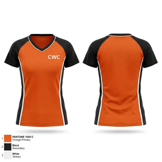 Womens Short Sleeve Vneck Shirt, CWC, Women's Basketball, Teamtime, Team time, sublimation, custom sports apparel, team uniforms, spirit wear, spiritwear, sports uniforms, custom shirts, team store, custom team store, fundraiser sports, apparel fundraiser