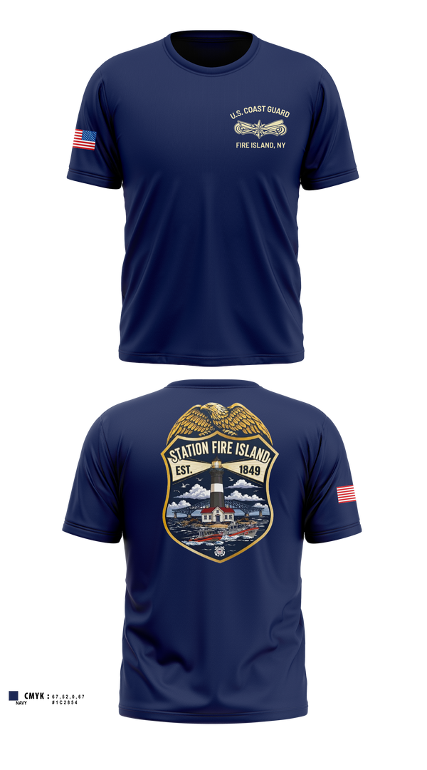 Station Fire island NY 60695571 Old School Cotton Feel Shirt - 100