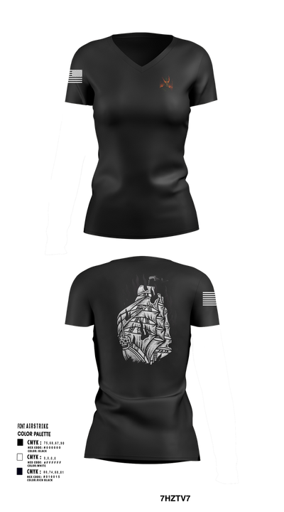 Border patrol 16700191 Women's Short Sleeve V-neck Shirt - 103