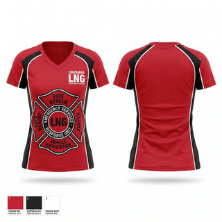 Womens Short Sleeve Vneck Shirt, LOUISIANA LNG EMERGENCY SERVICES, , Teamtime, Team time, sublimation, custom sports apparel, team uniforms, spirit wear, spiritwear, sports uniforms, custom shirts, team store, custom team store, fundraiser sports, apparel fundraiser