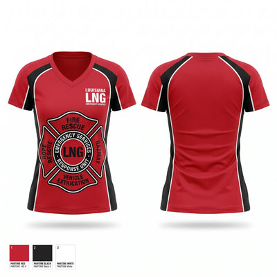 LOUISIANA LNG EMERGENCY SERVICES Women's Short Sleeve V-neck Shirt - 1