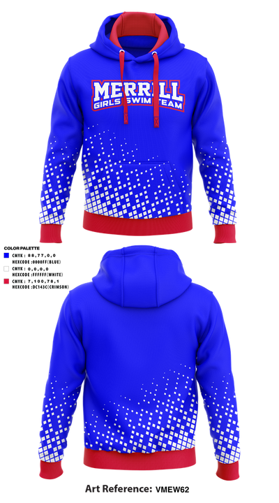 Merrill Girls Swim Team 36801999 Hoodie - 1