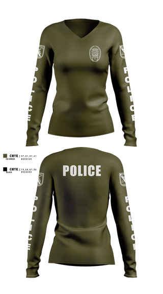 Womens Long Sleeve Vneck Shirt, Astatula Police Department, , Teamtime, Team time, sublimation, custom sports apparel, team uniforms, spirit wear, spiritwear, sports uniforms, custom shirts, team store, custom team store, fundraiser sports, apparel fundraiser