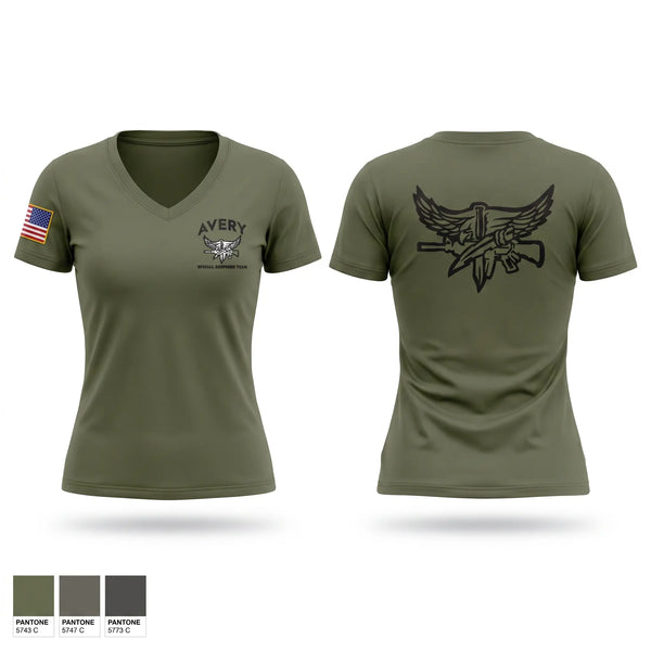 Womens Short Sleeve Vneck Shirt, Avery SRT, Police, Teamtime, Team time, sublimation, custom sports apparel, team uniforms, spirit wear, spiritwear, sports uniforms, custom shirts, team store, custom team store, fundraiser sports, apparel fundraiser