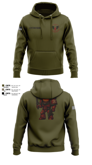 Hoodie, CCo, 1-508PIR (OG), Army, Teamtime, Team time, sublimation, custom sports apparel, team uniforms, spirit wear, spiritwear, sports uniforms, custom shirts, team store, custom team store, fundraiser sports, apparel fundraiser