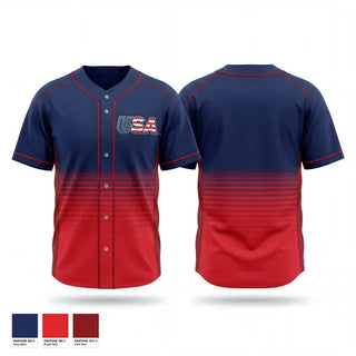 Full Button Baseball Jersey, USA, Baseball, Teamtime, Team time, sublimation, custom sports apparel, team uniforms, spirit wear, spiritwear, sports uniforms, custom shirts, team store, custom team store, fundraiser sports, apparel fundraiser