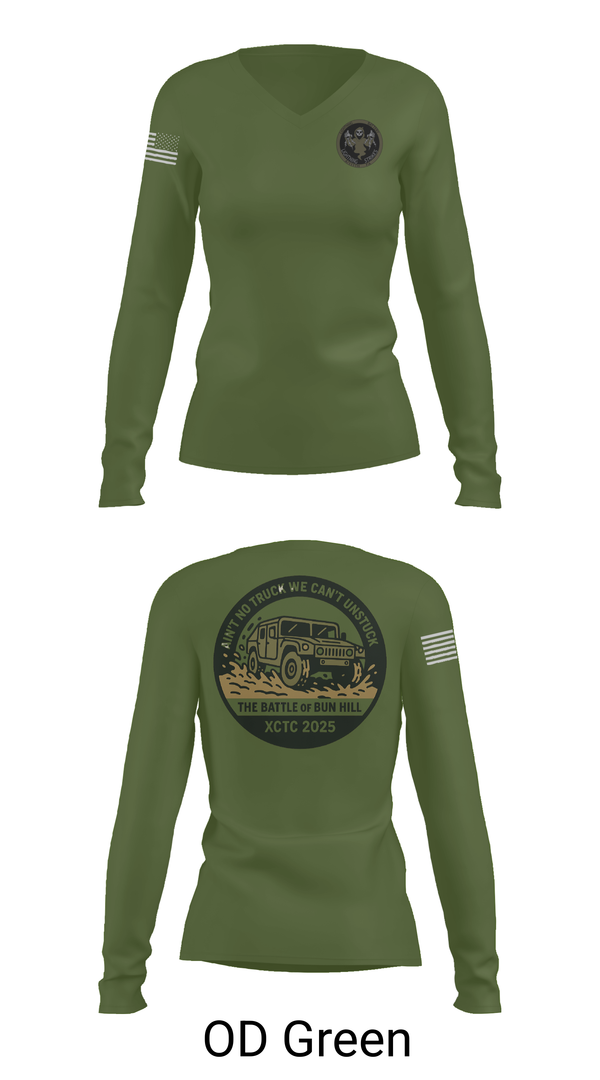 Womens Long Sleeve Vneck Shirt, A 1/111 Field Artillery, , Teamtime, Team time, sublimation, custom sports apparel, team uniforms, spirit wear, spiritwear, sports uniforms, custom shirts, team store, custom team store, fundraiser sports, apparel fundraiser