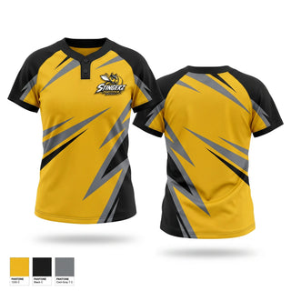 Two Button Softball Jersey, Bucks Stingerz, Softball, Teamtime, Team time, sublimation, custom sports apparel, team uniforms, spirit wear, spiritwear, sports uniforms, custom shirts, team store, custom team store, fundraiser sports, apparel fundraiser