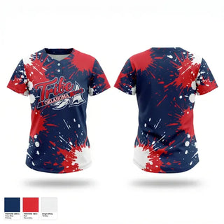 Two Button Softball Jersey, Oklahoma Tribe 2018, Softball, Teamtime, Team time, sublimation, custom sports apparel, team uniforms, spirit wear, spiritwear, sports uniforms, custom shirts, team store, custom team store, fundraiser sports, apparel fundraiser