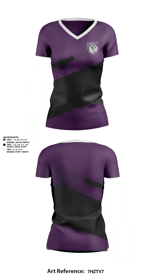 Womens Short Sleeve Vneck Shirt, Douglass Fighting Indians Cheer, Cheer, Teamtime, Team time, sublimation, custom sports apparel, team uniforms, spirit wear, spiritwear, sports uniforms, custom shirts, team store, custom team store, fundraiser sports, apparel fundraiser