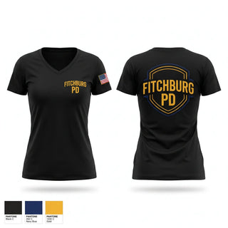 Womens Short Sleeve Vneck Shirt, FITCHBURG PD, Police, Teamtime, Team time, sublimation, custom sports apparel, team uniforms, spirit wear, spiritwear, sports uniforms, custom shirts, team store, custom team store, fundraiser sports, apparel fundraiser