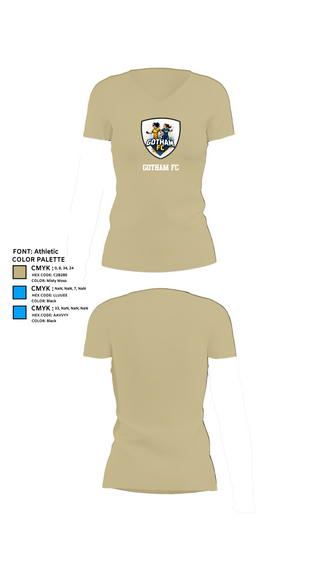 Womens Short Sleeve Vneck Shirt, GOTHAM FC, Women's Soccer, Teamtime, Team time, sublimation, custom sports apparel, team uniforms, spirit wear, spiritwear, sports uniforms, custom shirts, team store, custom team store, fundraiser sports, apparel fundraiser