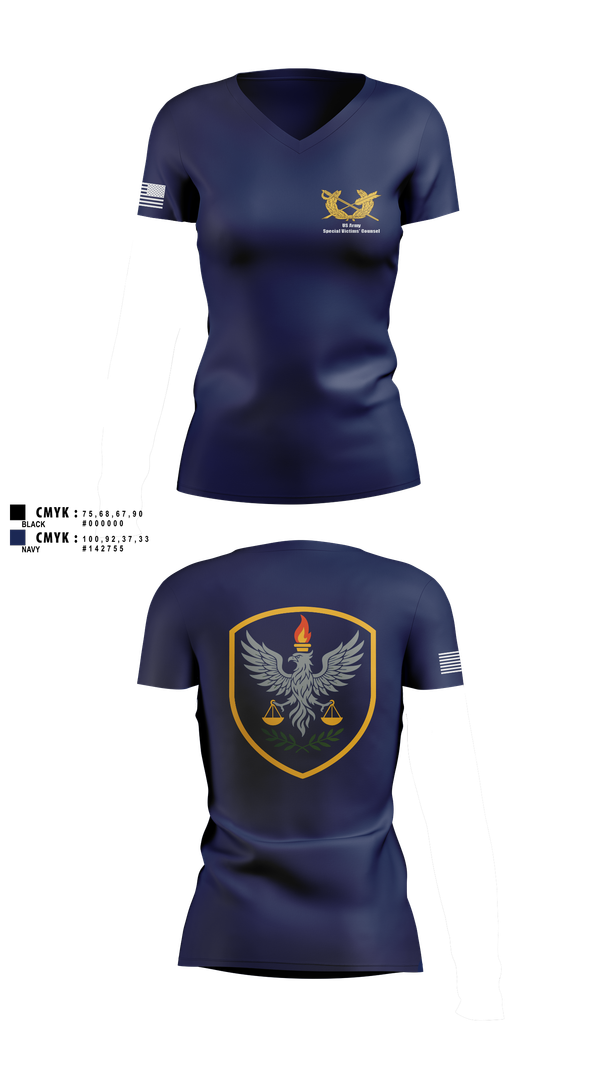 Womens Short Sleeve Vneck Shirt, US Army Special Victims’ Counsel, , Teamtime, Team time, sublimation, custom sports apparel, team uniforms, spirit wear, spiritwear, sports uniforms, custom shirts, team store, custom team store, fundraiser sports, apparel fundraiser
