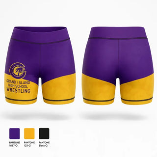 Womens Shorts, Grand Island High School Wrestling, Wrestling, Teamtime, Team time, sublimation, custom sports apparel, team uniforms, spirit wear, spiritwear, sports uniforms, custom shirts, team store, custom team store, fundraiser sports, apparel fundraiser