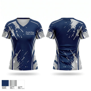 Womens Short Sleeve Vneck Shirt, Florida Ridge Public Safety, , Teamtime, Team time, sublimation, custom sports apparel, team uniforms, spirit wear, spiritwear, sports uniforms, custom shirts, team store, custom team store, fundraiser sports, apparel fundraiser
