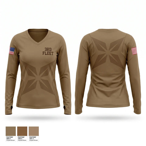 Womens Long Sleeve Vneck Shirt, 3rd Fleet, Navy, Teamtime, Team time, sublimation, custom sports apparel, team uniforms, spirit wear, spiritwear, sports uniforms, custom shirts, team store, custom team store, fundraiser sports, apparel fundraiser