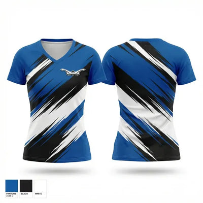 Detroit Masters Swim Club and Detroit 100 74268751 Women's Short Sleeve V-neck Shirt - 1