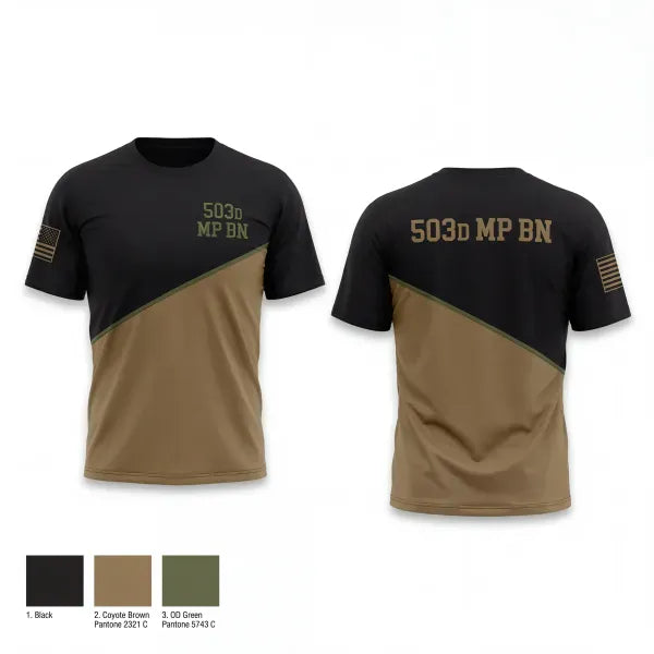 Old School Cotton Feel Shirt, 503d MP BN, Army, Teamtime, Team time, sublimation, custom sports apparel, team uniforms, spirit wear, spiritwear, sports uniforms, custom shirts, team store, custom team store, fundraiser sports, apparel fundraiser