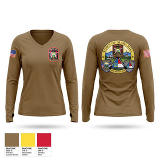Womens Long Sleeve Vneck Shirt, Mars Hill, Fire Department, Teamtime, Team time, sublimation, custom sports apparel, team uniforms, spirit wear, spiritwear, sports uniforms, custom shirts, team store, custom team store, fundraiser sports, apparel fundraiser