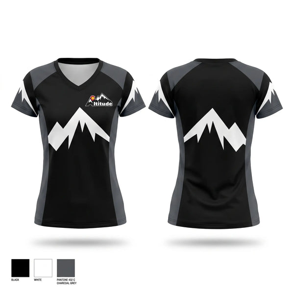 Womens Short Sleeve Vneck Shirt, CO Altitude Hull, Softball, Teamtime, Team time, sublimation, custom sports apparel, team uniforms, spirit wear, spiritwear, sports uniforms, custom shirts, team store, custom team store, fundraiser sports, apparel fundraiser