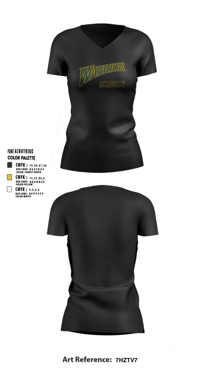 Warrior Academy 80564825 Women's Short Sleeve V-neck Shirt - 2