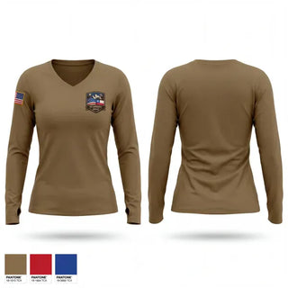 Womens Long Sleeve Vneck Shirt, US Embassy Santiago, Air Force, Teamtime, Team time, sublimation, custom sports apparel, team uniforms, spirit wear, spiritwear, sports uniforms, custom shirts, team store, custom team store, fundraiser sports, apparel fundraiser