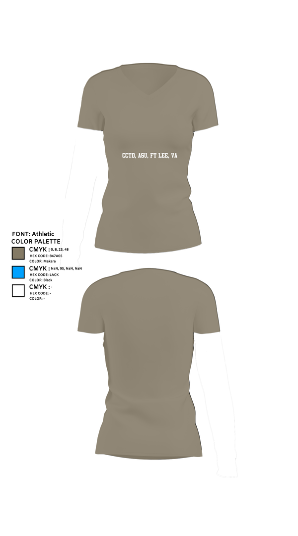 Womens Short Sleeve Vneck Shirt, CCTD, ASU, FT LEE, VA, , Teamtime, Team time, sublimation, custom sports apparel, team uniforms, spirit wear, spiritwear, sports uniforms, custom shirts, team store, custom team store, fundraiser sports, apparel fundraiser