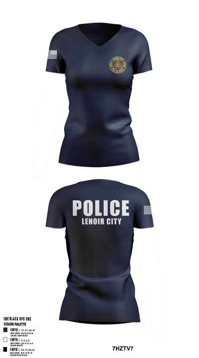 Lenoir City Police Department 11946827 Women's Short Sleeve V-neck Shirt - 1